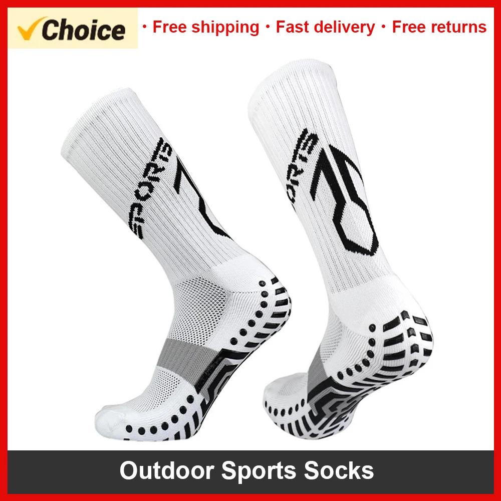 Outdoor Sports Football Socks Running Socks Anti Slip With Rubber Pad Athletic Compression Socks For Men / Women