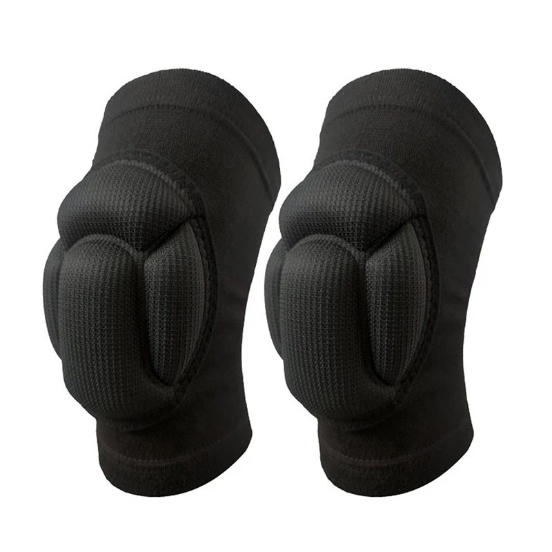 1 Pair Sports Knee Pads Black 5cm Thickened High Resilience EVA Sponge Football Basketball Running Gym Fitness Knee Protector