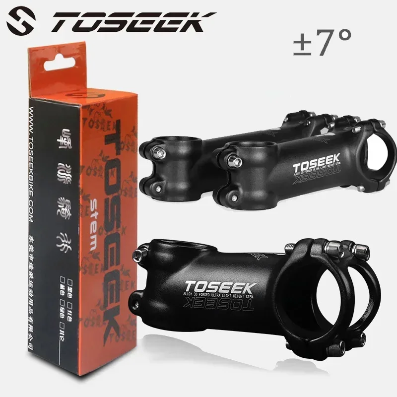 TOSEEK Fahrradlenkervorbau Aluminiumlegierung MTB Power 7 Grad Straße Mountainbike Vorbau 60/70/80/90/100 mm Fahrradtisch