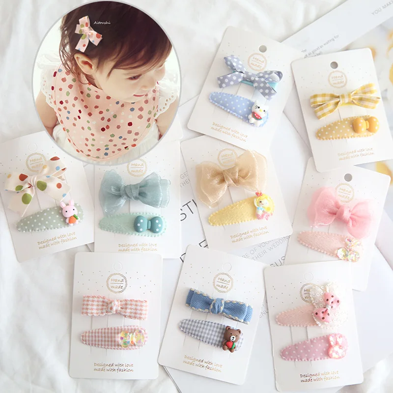 2pcs/set Lovely Baby Girl Hair Clip Cute Cartoon Sweet Princess Hair Pin for Toddler Girl Kawaii Kid Headwear Hair Accessories