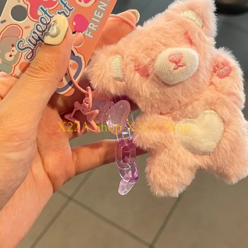 Unique Plush Bear Keyring Stuffed Animals Bag Pendant Versatile Keychain Decoration