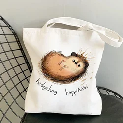 Cute Hedgehog Gothic Canvas Bag Japanese Ulzzang Large Capacity Harajuku Ins Casual Vintage Streetwear Women Shoulder Bags