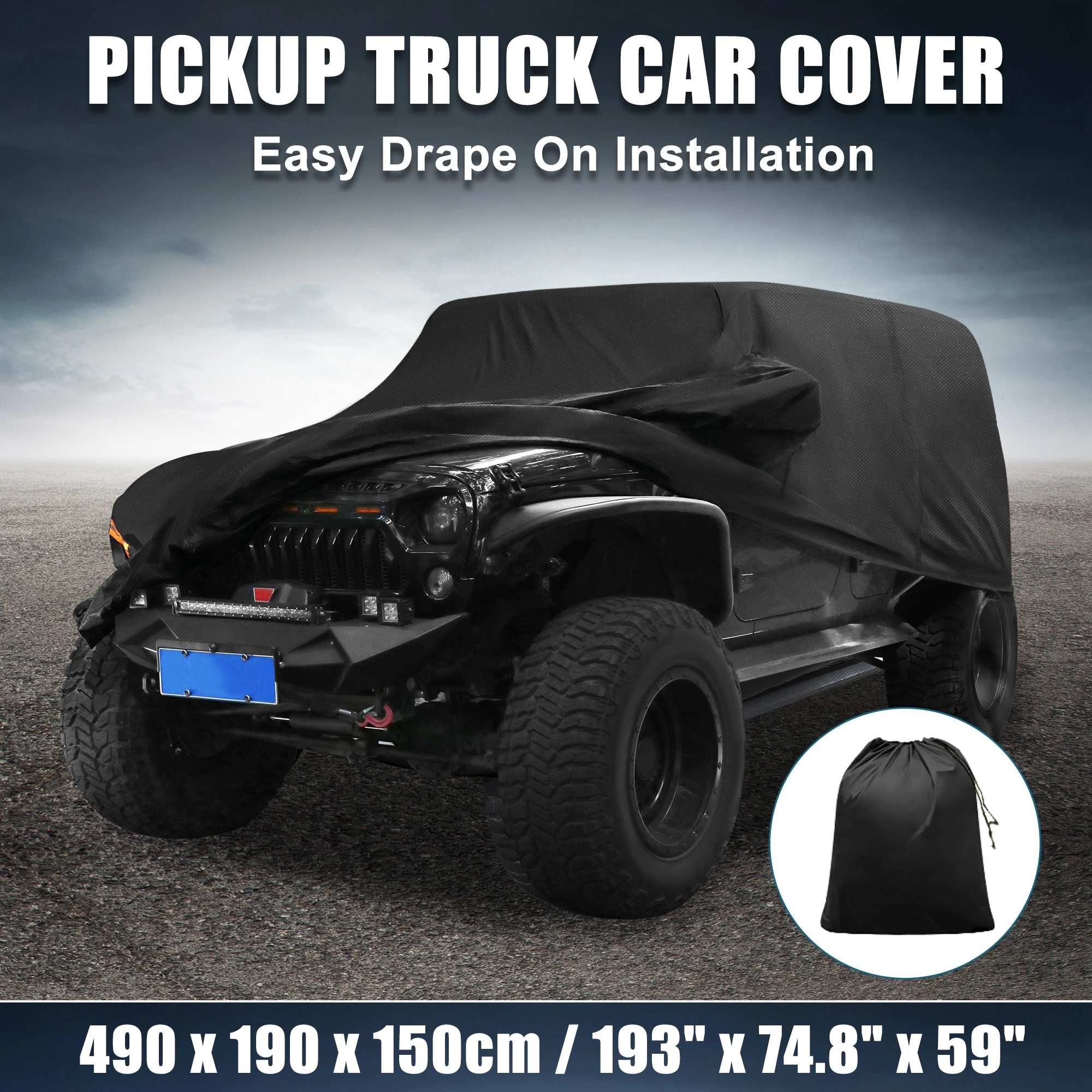 

UXCELL SUV Car Cover for Jeep Wrangler JK JL 4 door 2007-2021 Waterproof UV Protection