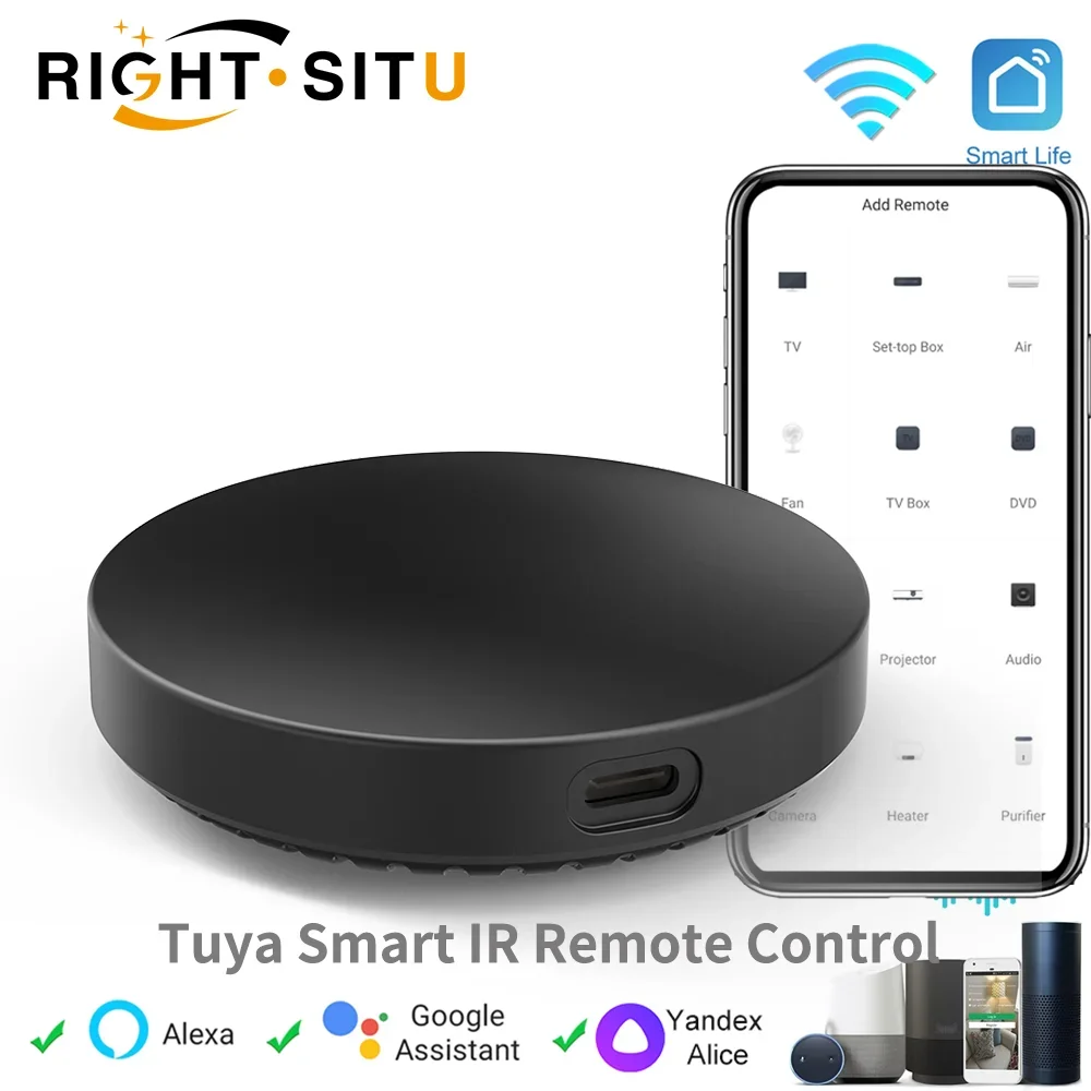 Tuya WiFi IR Remote For Smart Home for Air Conditioning TV Universal Infrared Remote Control Works with Google Home,Alexa