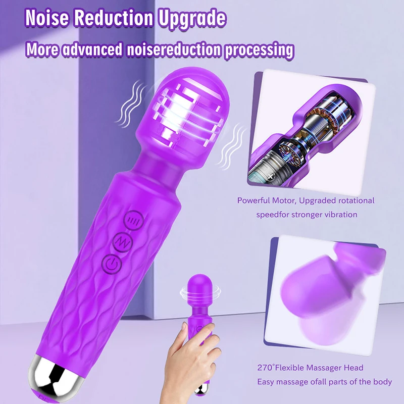 20단계 속도 강력 AV 진동 마법봉 클리토리스 자극기 성인용품 여성용 G스팟 마사지기 여성 성인용품 에로틱 제품