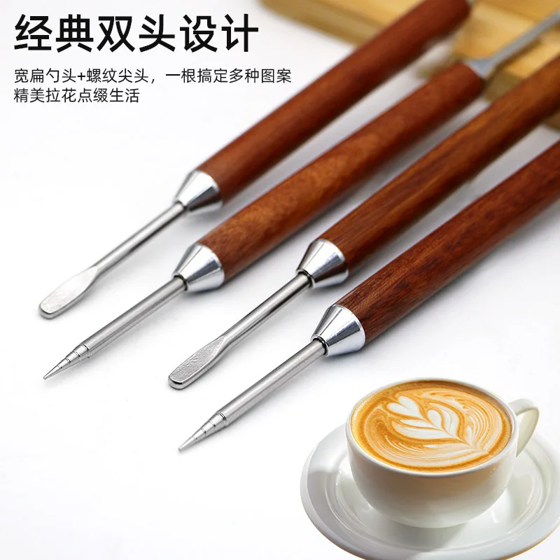 Coffee-pulling needle Rosewood handle carvings fancy carvings stick carvings Coffee ware