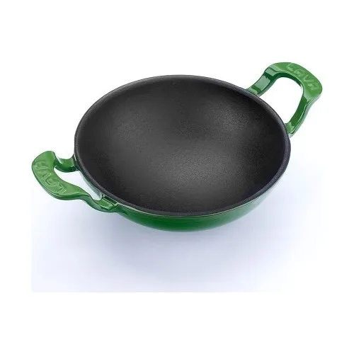 Lava Cast Iron Wok Pan Metal Handle Diameter 16 cm