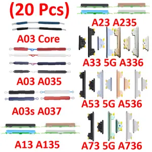 Bilashmart 20 Phone Power Volume Button Samsung A03 Core A03s A13 A23 A33 A53 A73 5G BackShell External On Off Side Key Button
