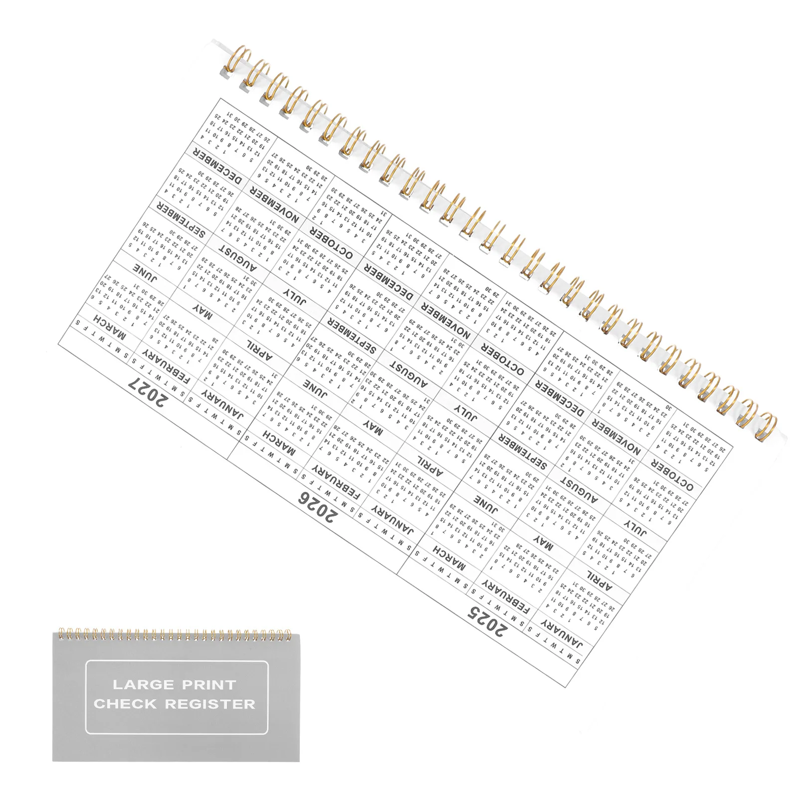 2 Livros de Registro de Cheques e Contas Pessoais 2025-2027: Calendário e Rastreador de Depósitos, Saídas e Saldo