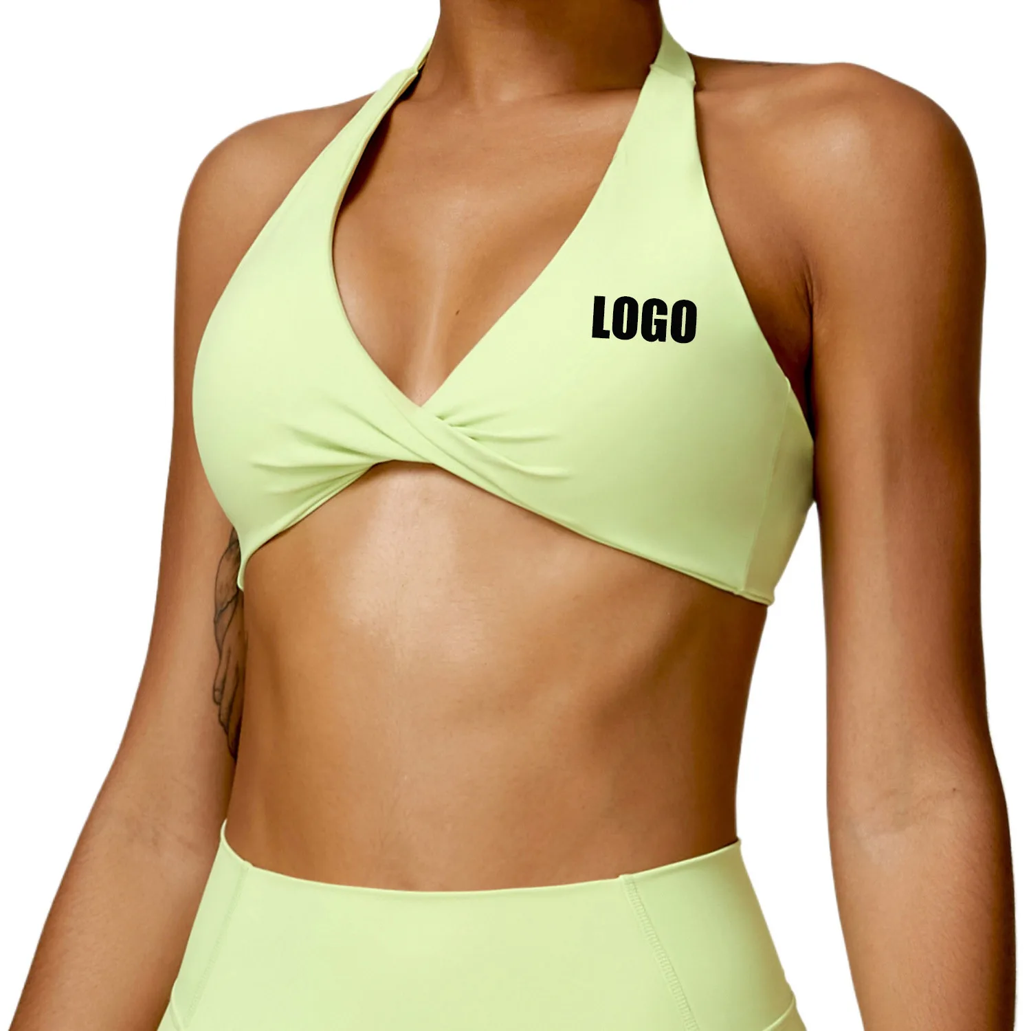 Custom LOGO Women's Cloud Breathable Neck Beautiful Back Yoga Bra Skinny Outdoor Sports Running Fitness Clothing Top