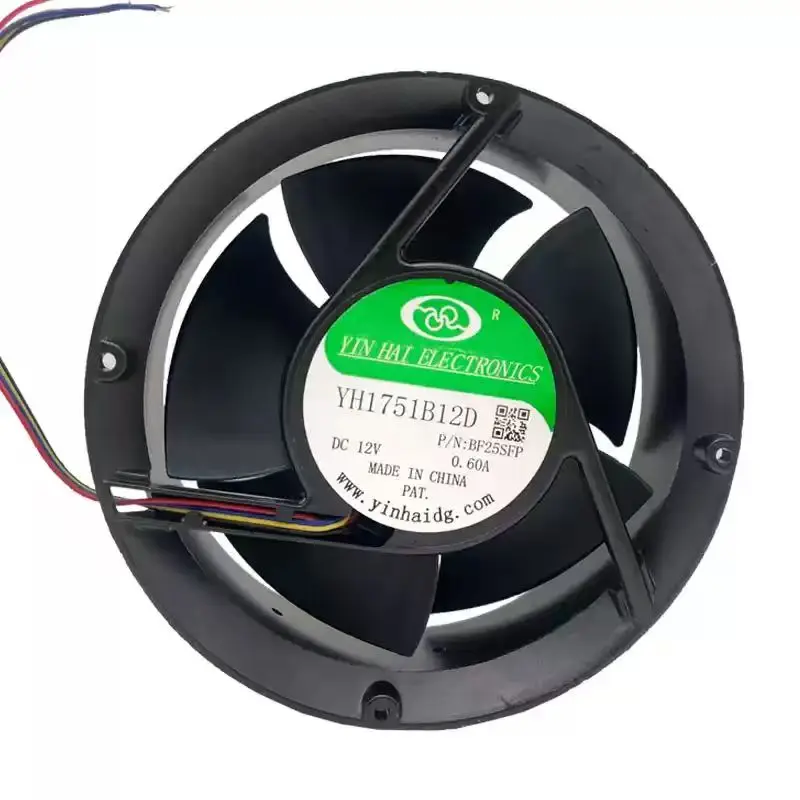 For YH1751B12D DC 12V 0.60A Round Frame Industrial Cooling Fan BF25SFP Axial Ventilation Fan Yin Hai Electronics