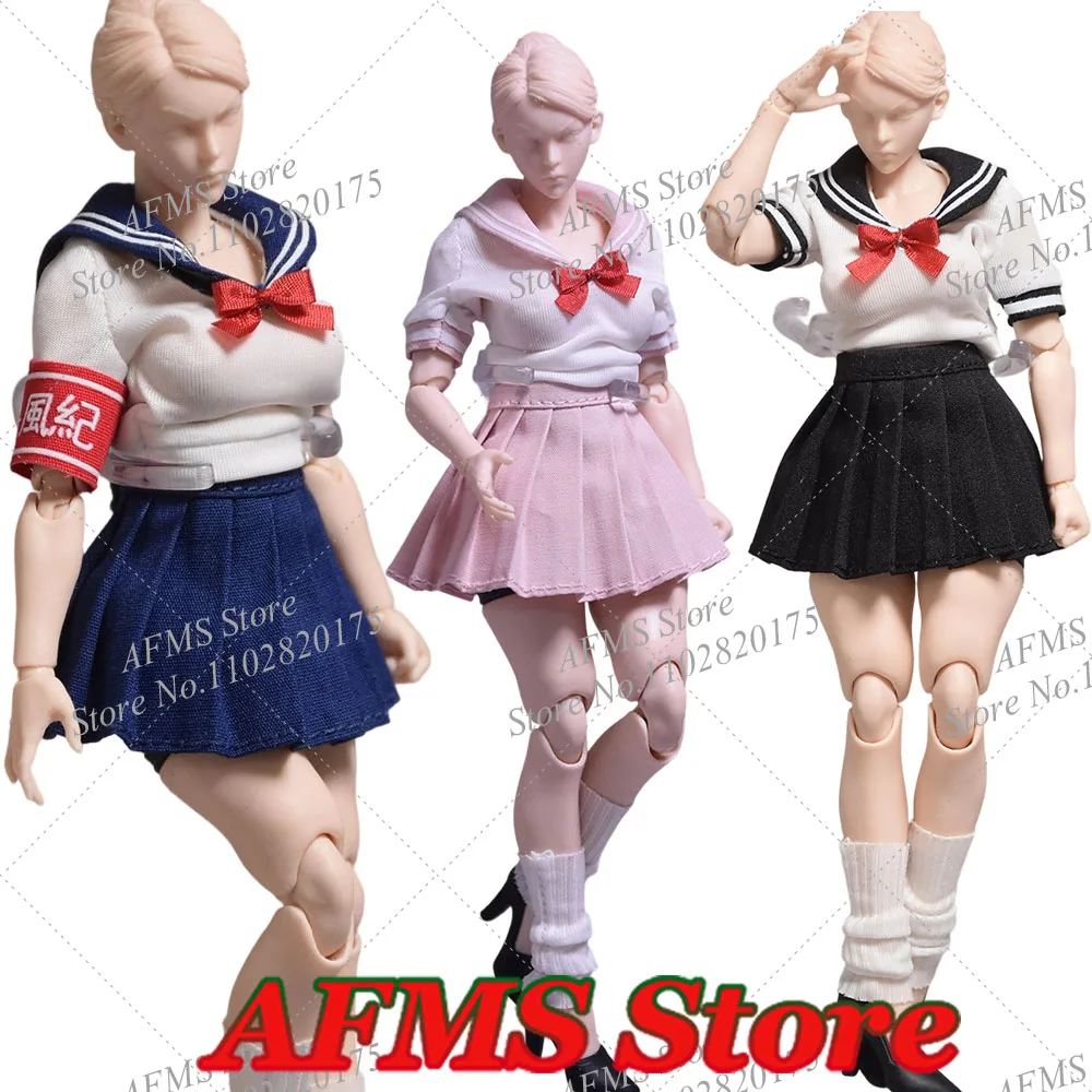 1/10 Scale Women Soldier JK Pleated Skirt Shirt Tops School Uniform Accessory Fit 6Inch NOTTAA /Fury Toys Action Figure Body