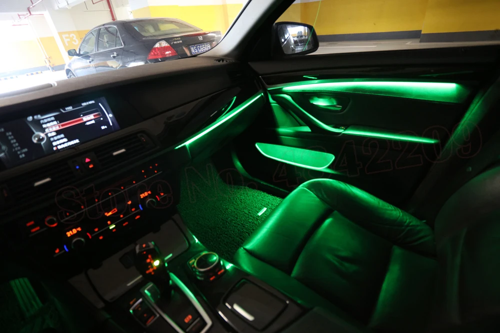 Lumière ambiante de porte intérieure néon de voiture, conversion automatique, éclairage décoratif, 9 couleurs, BMW Série 5, F10, F11, F18, 2010-2018