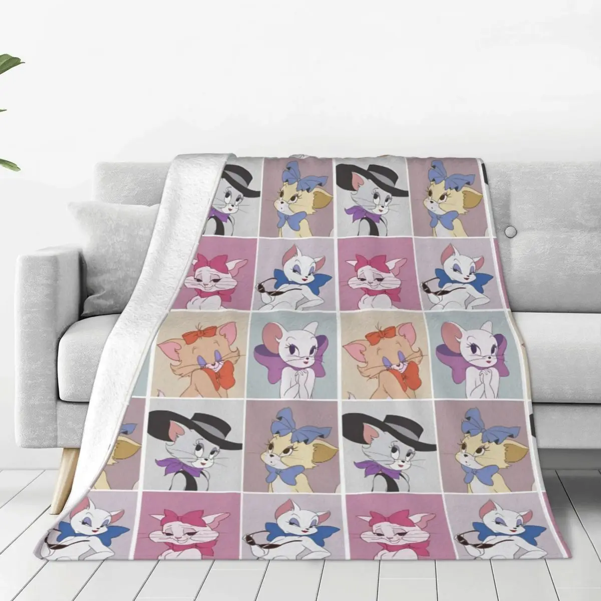 The Aristocats Marie Cat Flannel Blankets Winter Warm Soft Throw Blanket for Kids Adult Couch Chair Bedspread Sofa Bed Cover