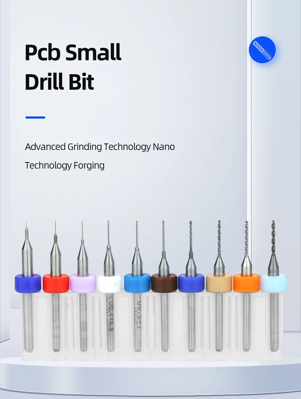 TOOLEYE 10pcs PCB Drill Bit Set Micro Drills Printed Circuit Board 1/8" Shank Mini CNC Drill Bits 0.1-3.175mm Drilling Tools