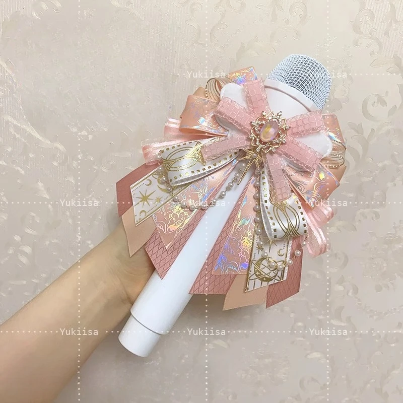 Broche de pajarita de lujo con diamantes de imitación de Lolita hecho a mano, lazo de Coral naranja y rosa, accesorios de palo de soporte, cuello de camisa para mujer, flores