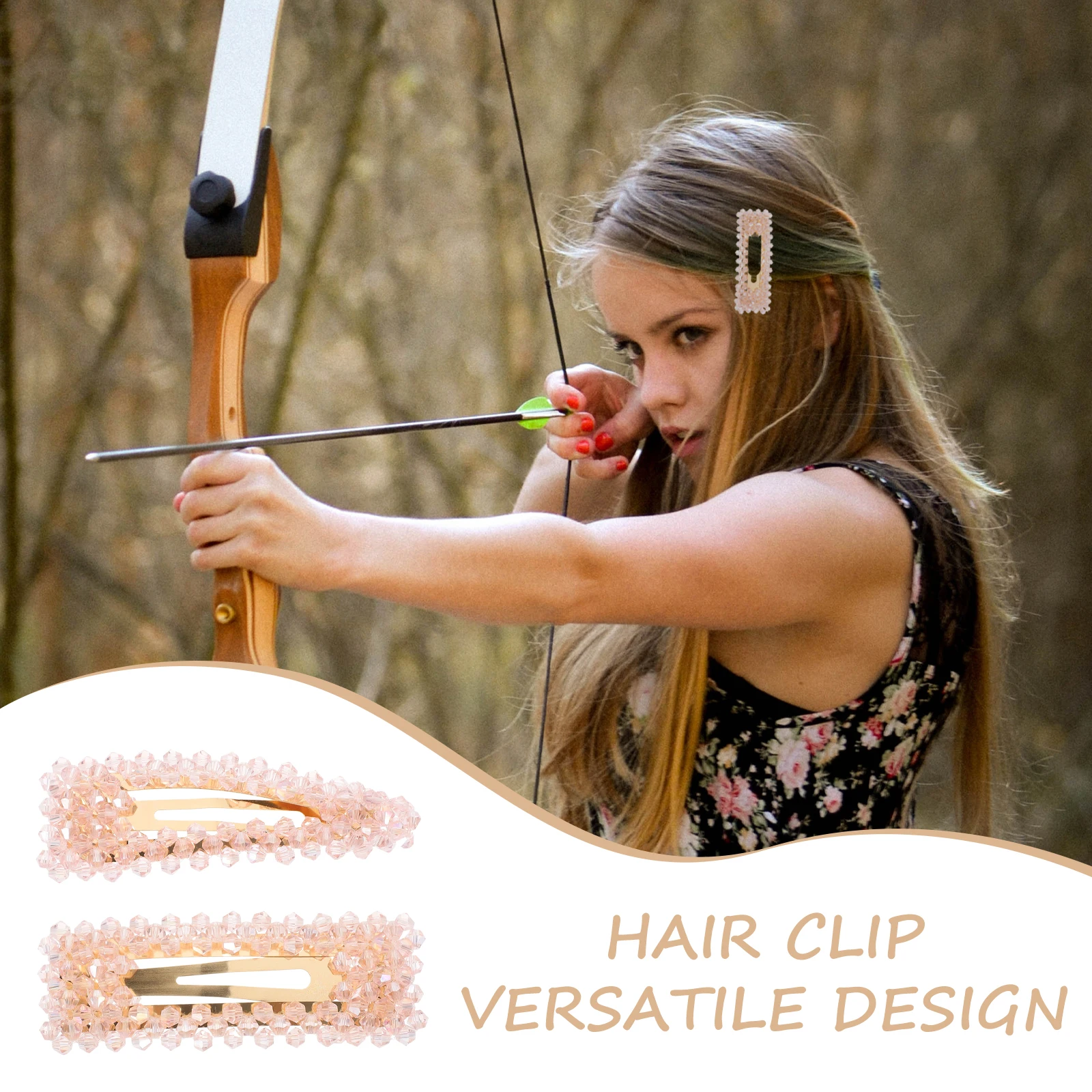 

2pcs Crystal Hair Clips for Girls Women Durable Stylish Barrettes Snap Hairpins Cute Small Metal Decorative Daily Wear Party