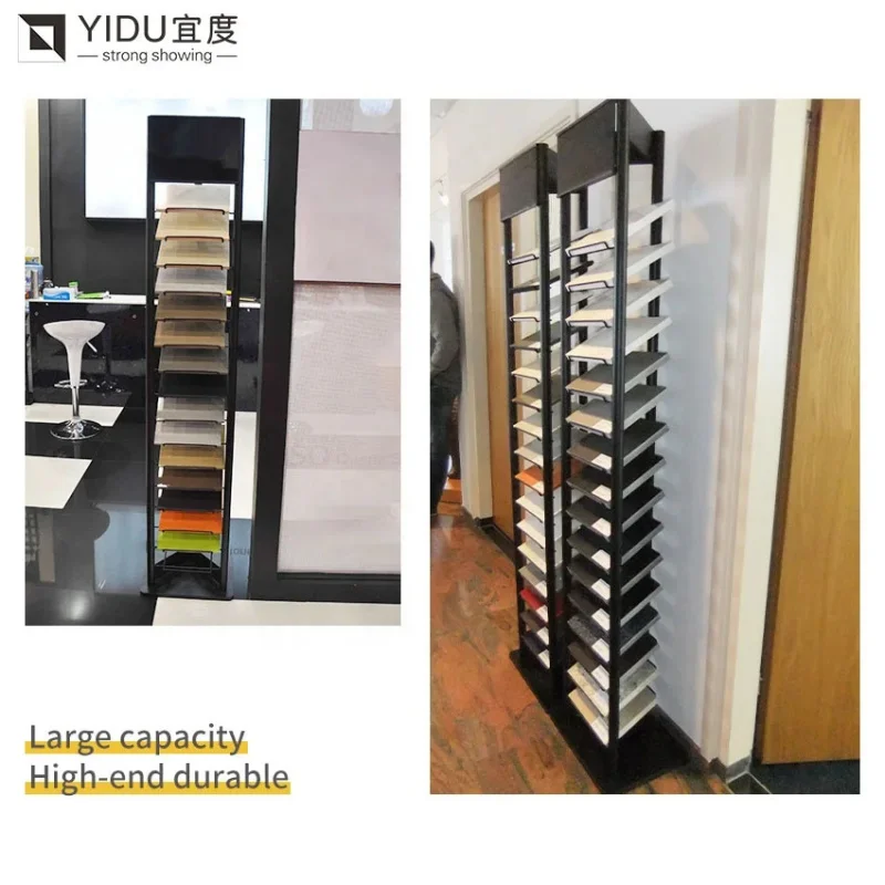 custom.2025 New Style Cheap Metal Tile Display Drawer Cabinet with Slatwall Panel Design and LED Shelf