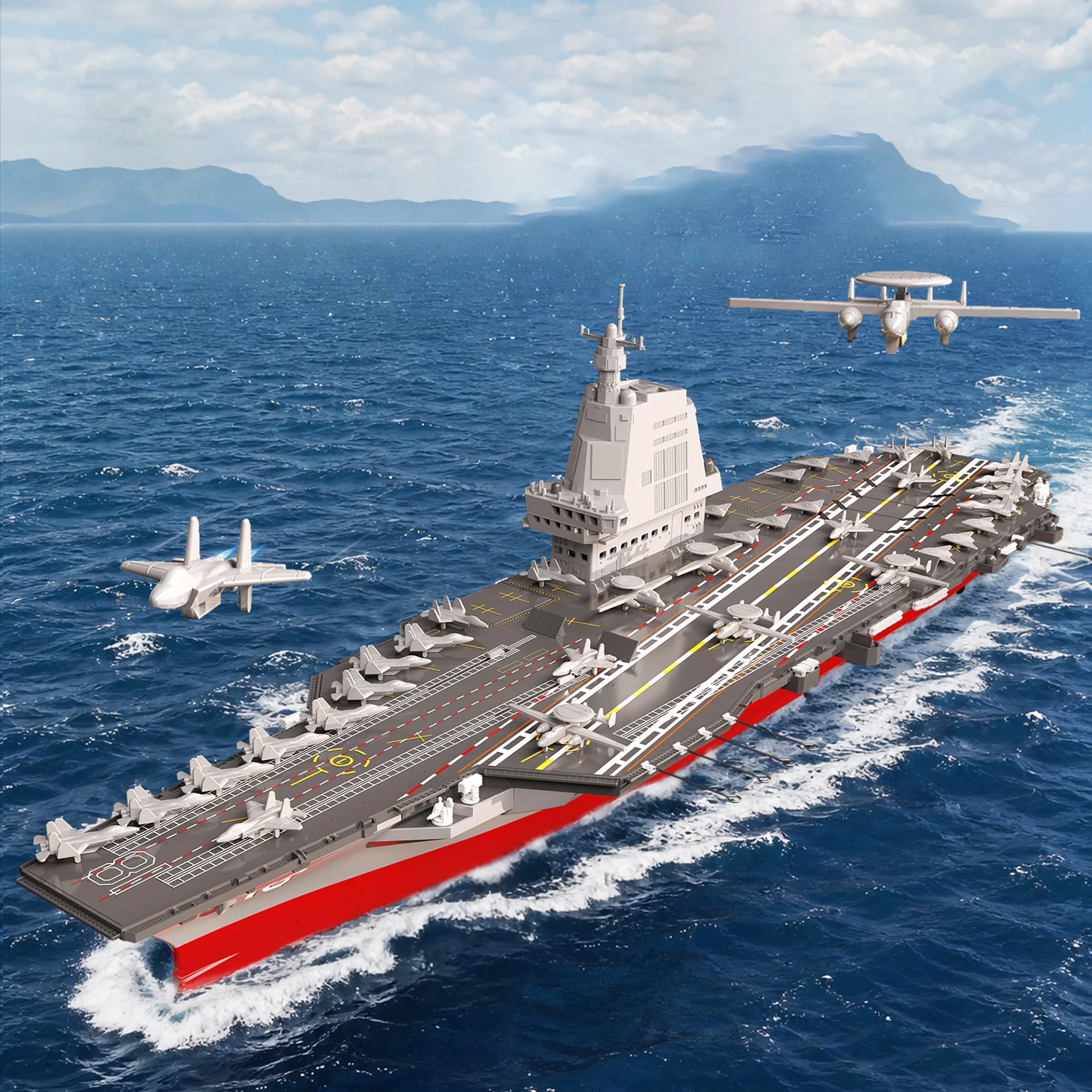 F5-C1010 Aircraft Carrier 1:700 Extra Large Size Ship Model Ornament, Building Blocks Toys Ship, Educational Toys, Birthday Gift