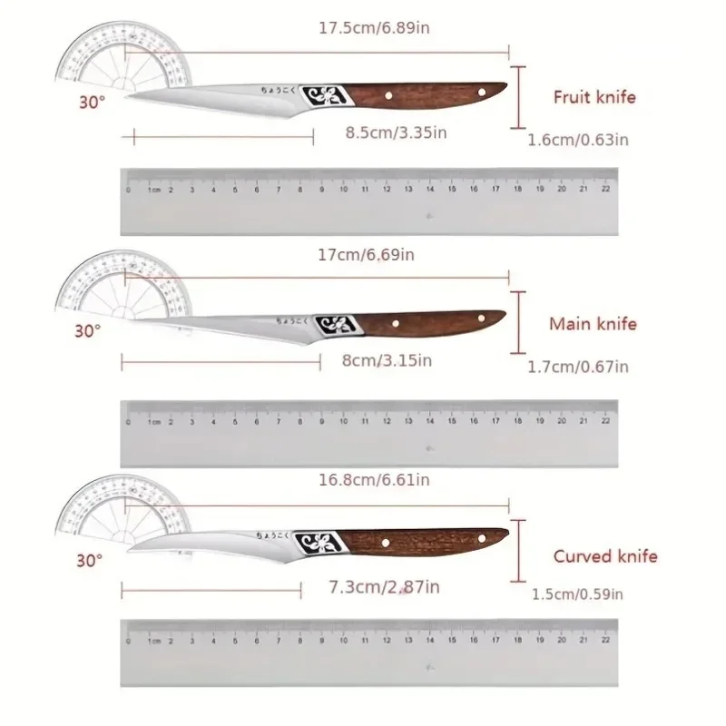 Fruit Kitchen Knife Set Portable BBQ Tools Multi-purpose Knife Wood Handle Stainless Steel Knife High Hardness Boning Knife