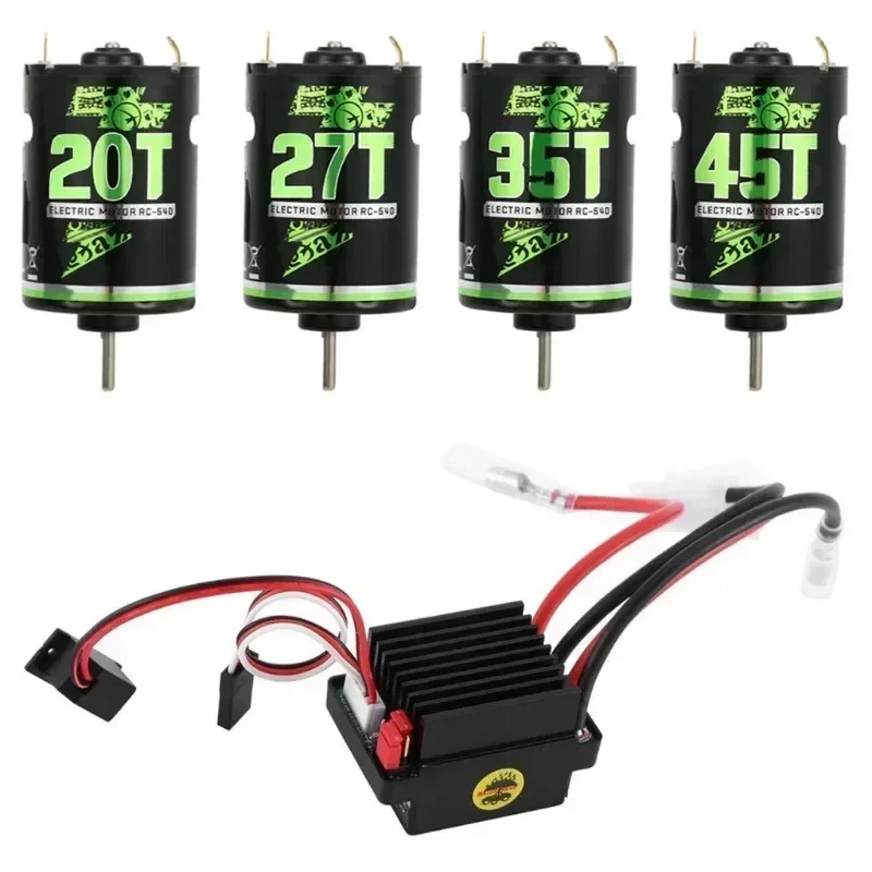 540 Brushed Motor RC Crawler Motor 20T 60A ESC Brushed Electric Speed Controller 5V/2A BEC for 1/10 RC Car TRX AXIAL HSP