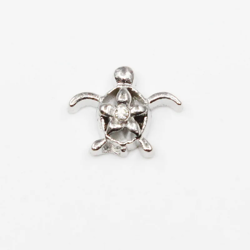 Hot Selling 20pcs/Lot Crystal Sea Turtle Floating Charms Living Glass Lockets Jewelry Accessory