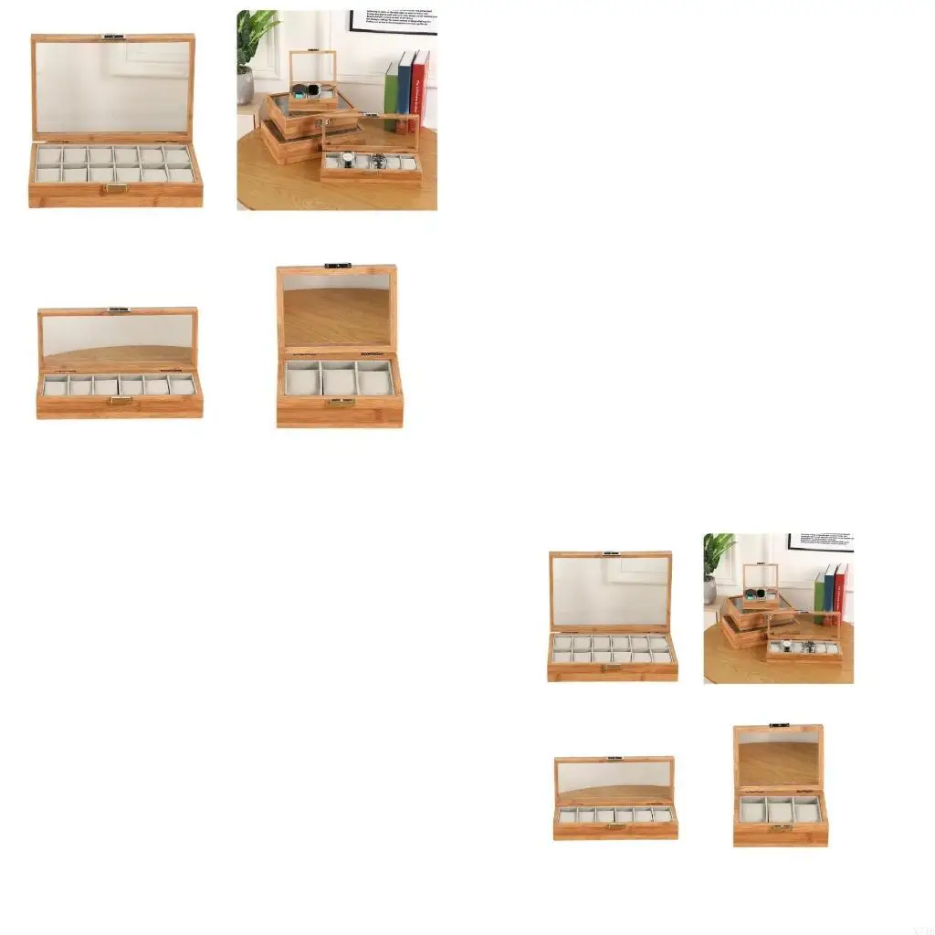 

Деревянный футляр для часов Коробка для хранения часов Стильный контейнер для часов Практичный держатель для часов