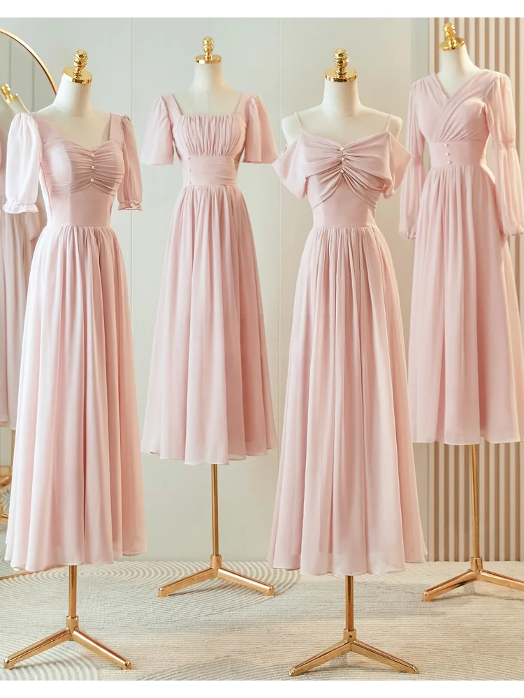 

Pink Maidservant Dress Women's New 2026 Summer Sister Group Skirt Fairy Atmosphere Usual Wear High-grade Small Audience Slimming