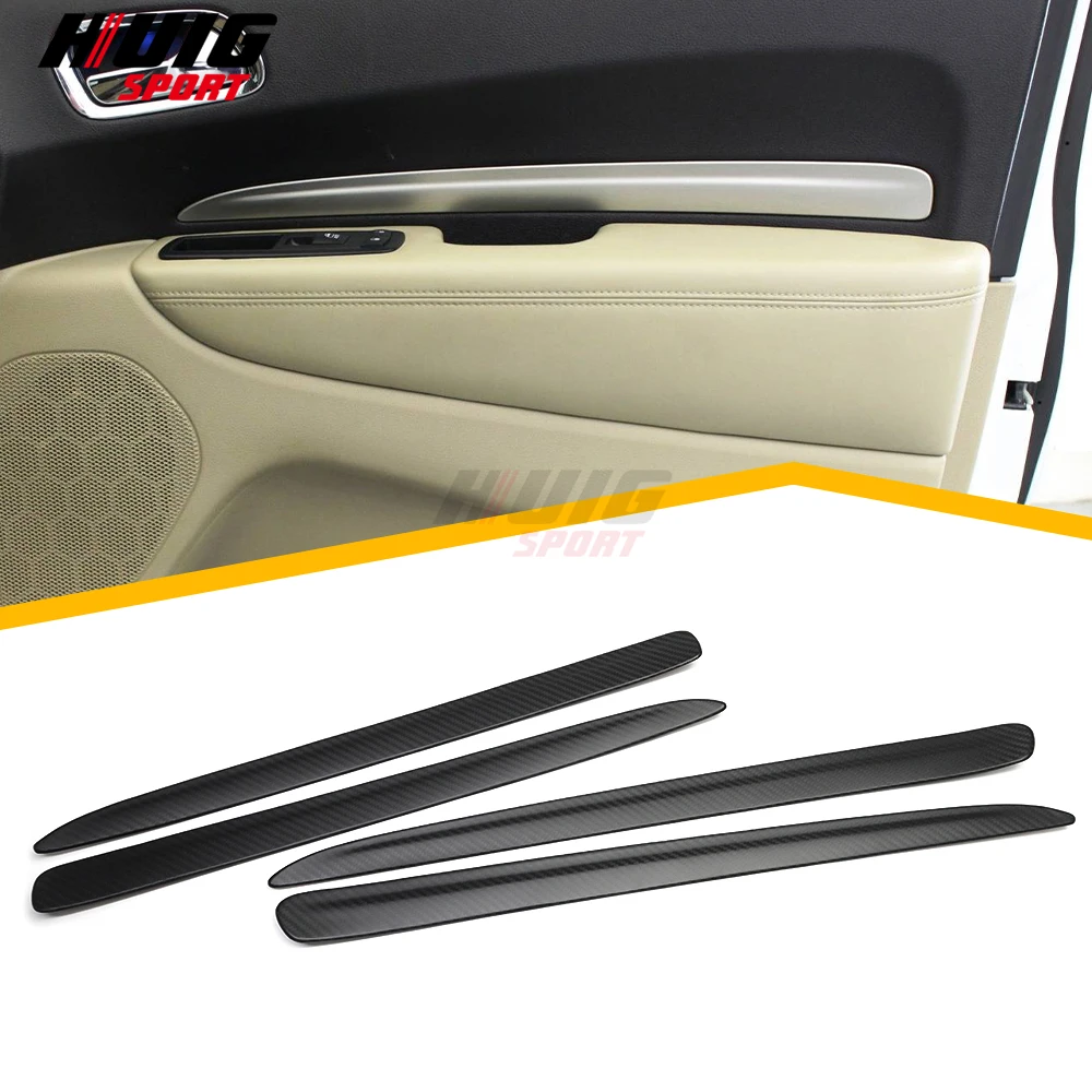 

4PCS For Dodge Durango 2011 2012 2013 2014 2015-2023 Real Carbon Car Interior Door Side Sill Scuff Panel Cover Trim Accessories