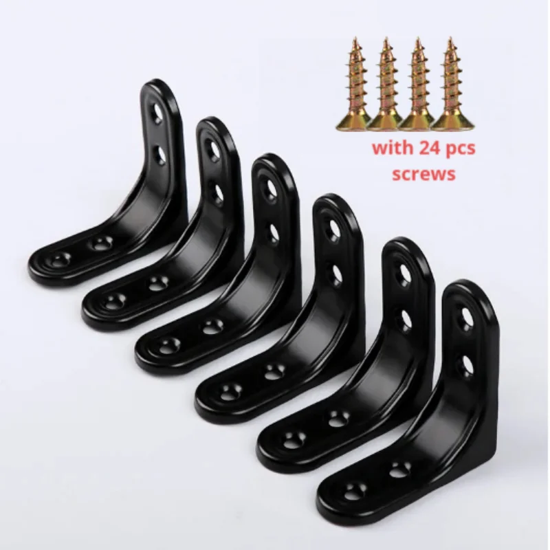 6pcs Angle Code 90 Degree Right Angle Anchor L-Shaped Bracket Furniture Reinforcement Connector Laminate Bracket Hardware