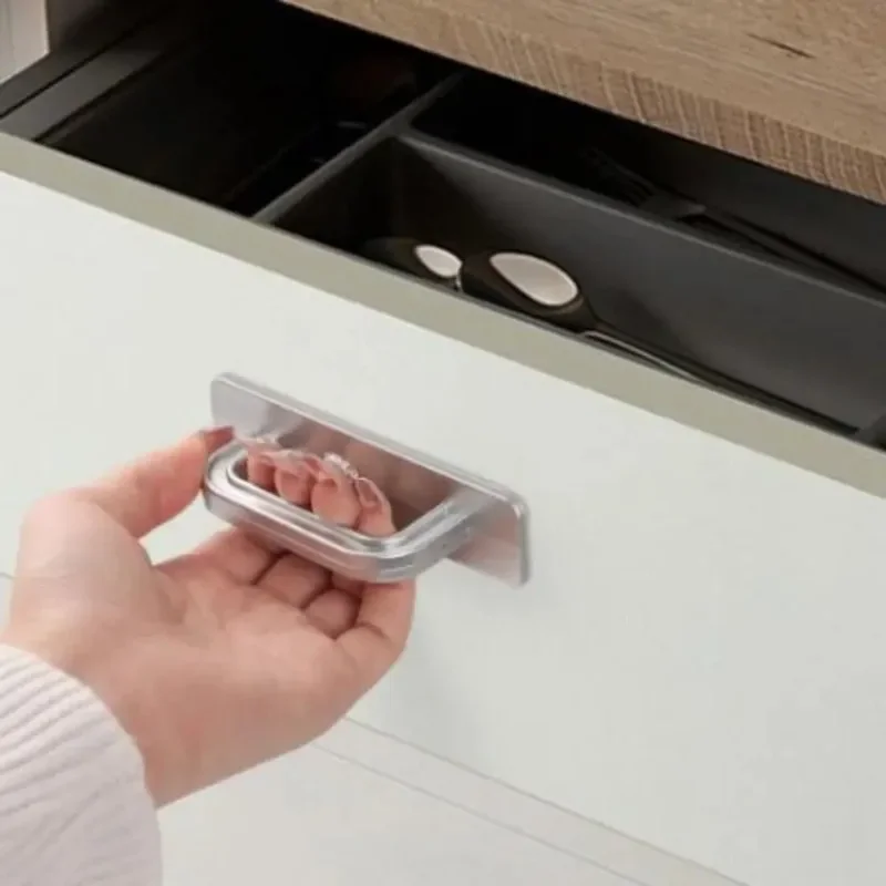 Armário de janela novo auto-adesivo gaveta alças colar plástico guarda-roupa organizador alça durável multi-purpose maçaneta da porta