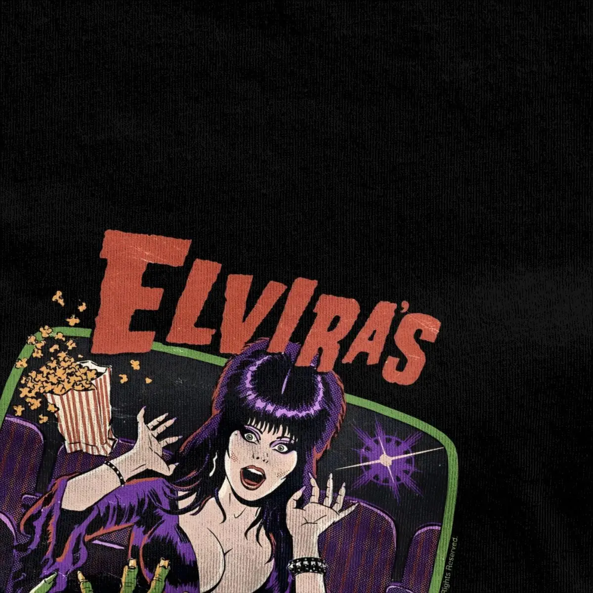 E-Elviraed Mistress Of The Dark Movie T-Shirt Man Horror Comedy Pure Cotton T Shirts Summer Crew Neck Tee Shirt Oversize Clothes