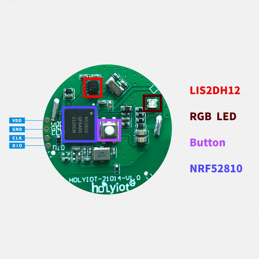 Holyiot nRF52810 sygnalizator z czujnik przyspieszeniomierza bble 5.0 Bluetooth moduł niskoenergetyczny pozycjonowanie wewnętrzne Eddystone ibeacon