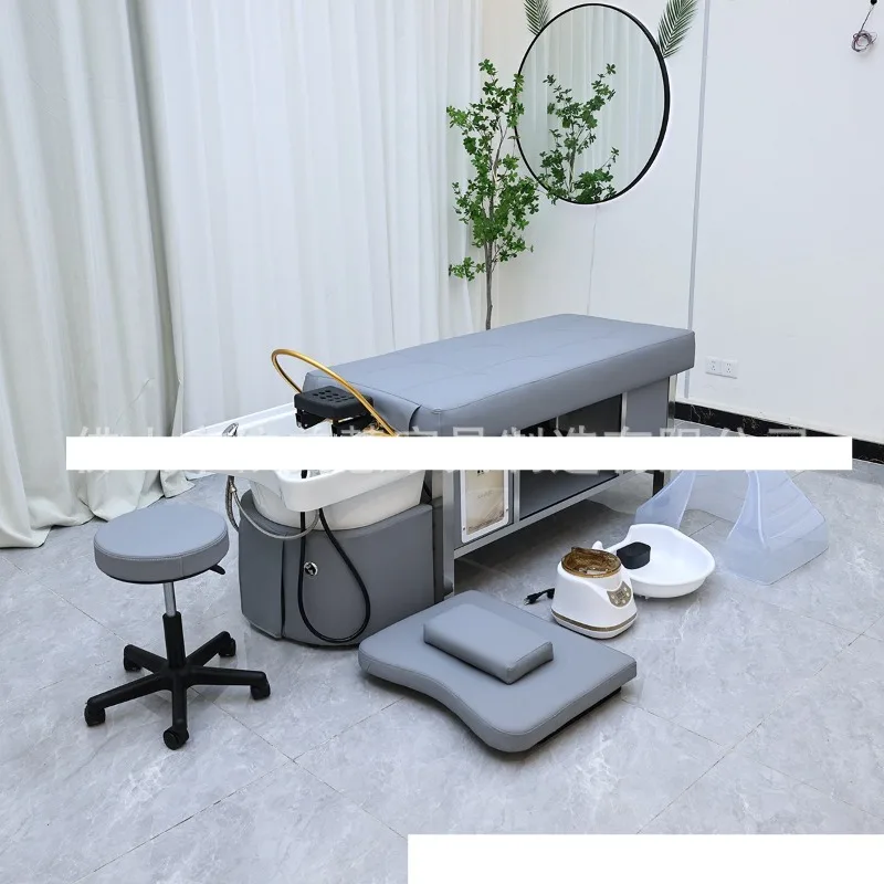 

Кровать для лечения волос Кровать для шампуня Фумигация водонагреватель Циркуляция воды встроенный салон красоты Парикмахерская