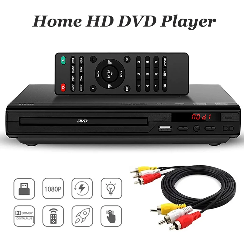 Home Multi Region Full HD 1080P DVD Player Multimedia Digital TV Disc Player Support DVD CD MP3 MP4 RW VCD Home Theatre System