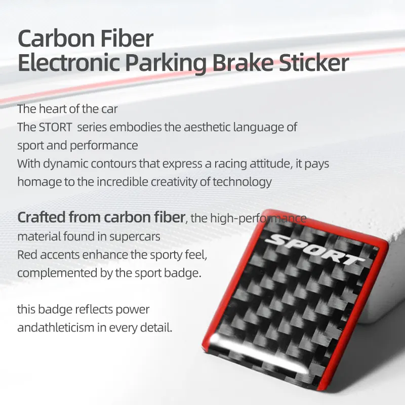 Carbon Fiber For Honda Civic 10th Gen 2016-2021 Electronic Handbrake Parking Button Trim Cover Sticker Car Interior Accessories