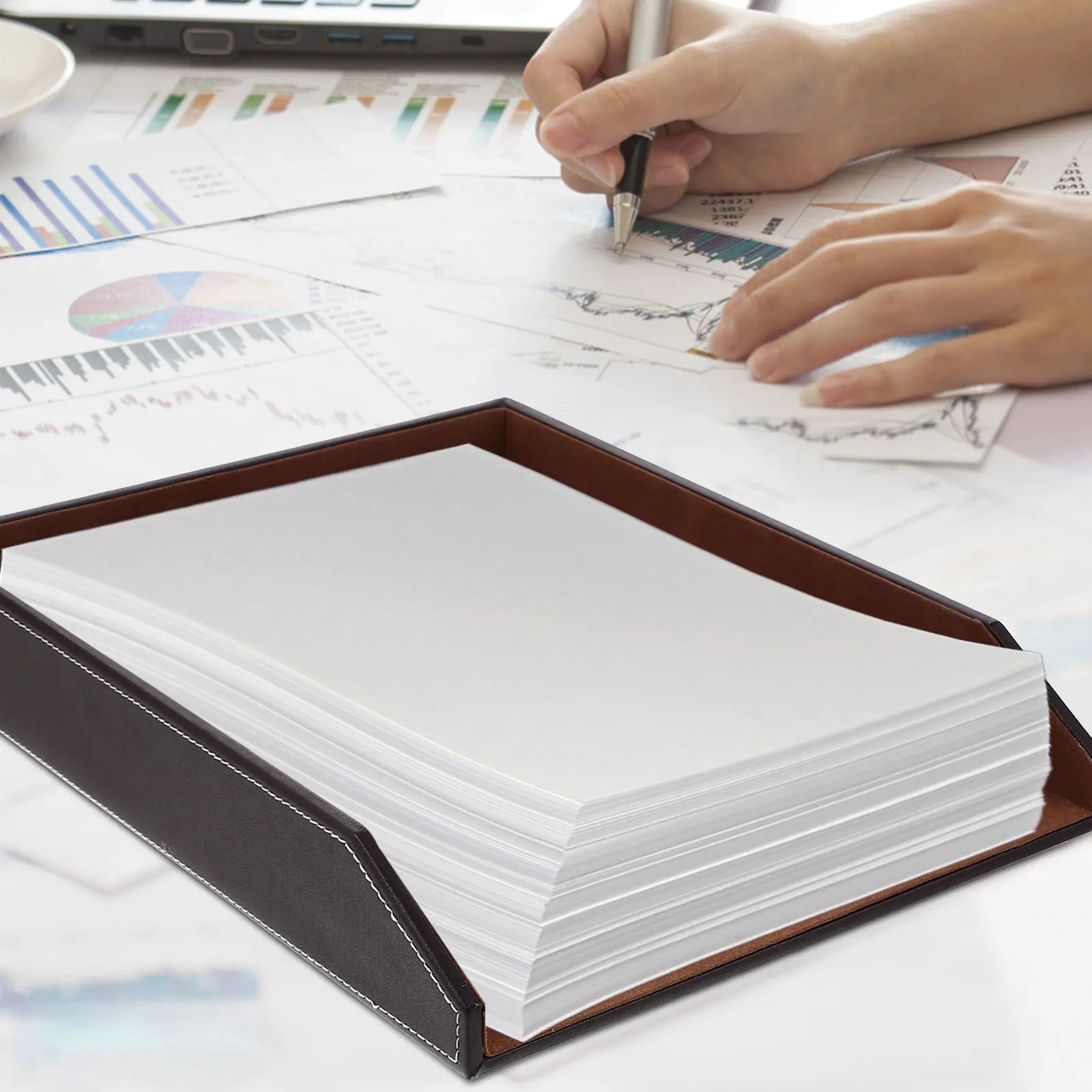 

Black Single-Layer A4 File Organizer Tray Desktop Document Holder for Office School Paper Storage Tray Desktop Storage Disc