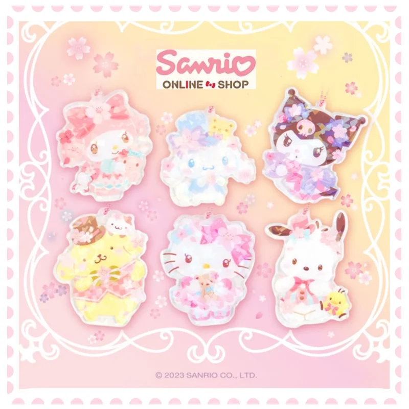 

Sanrio Store, вишневый цвет, серии держатель для карт, милая Mymelody Kuromi Cinnamoroll, подвесная карта, брелок, Подвесные Игрушки для девочек