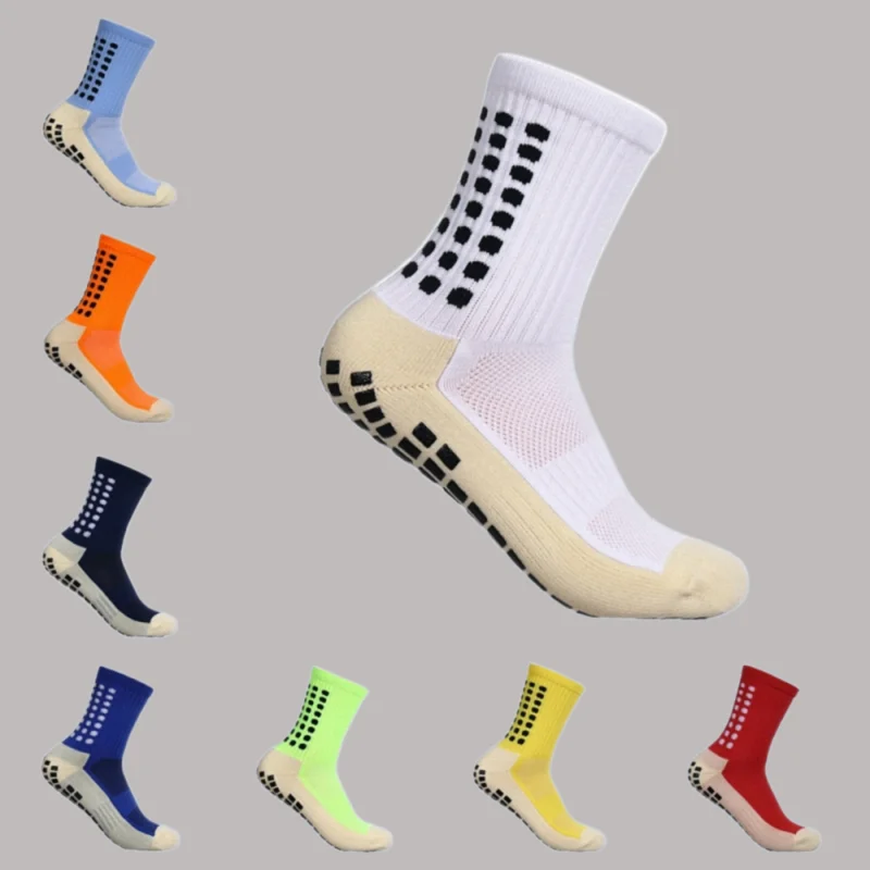 Chaussettes de football anti-aldes pour hommes et femmes, noir, blanc, extérieur, sport décontracté, football, yoga Grip, haute qualité, 3/6 paires