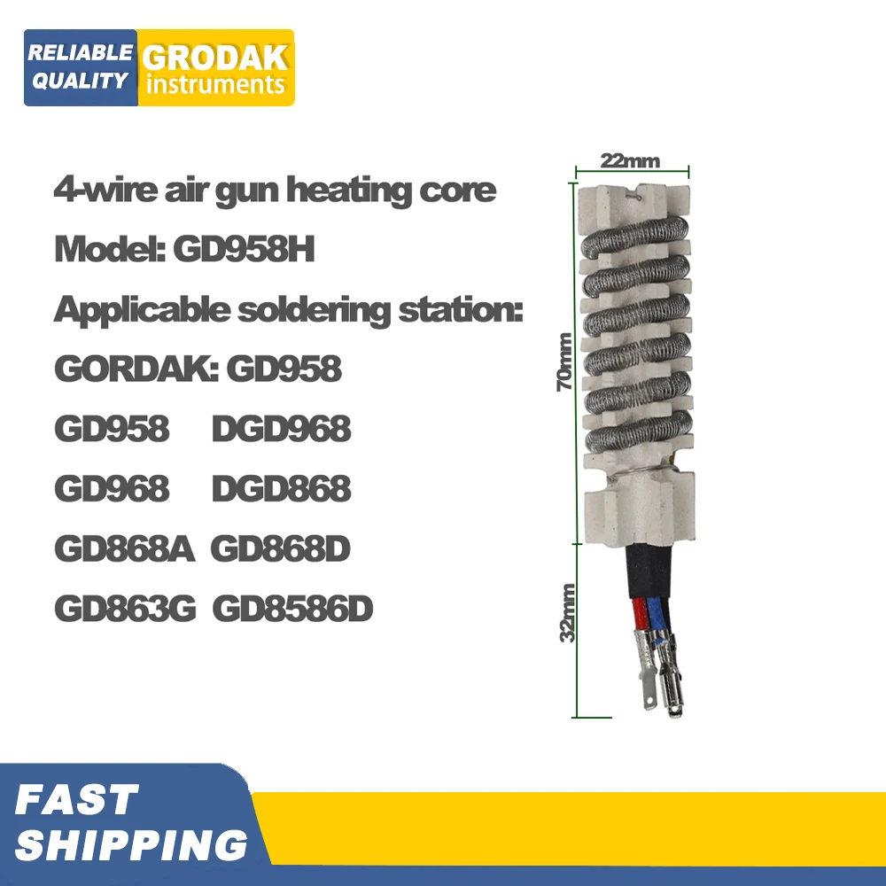 GORDAK 863 Hot Air Gun Heater for GORDAK 958 968 868D 868 8586D 863 Series Desoldering Station Handle Heating Element