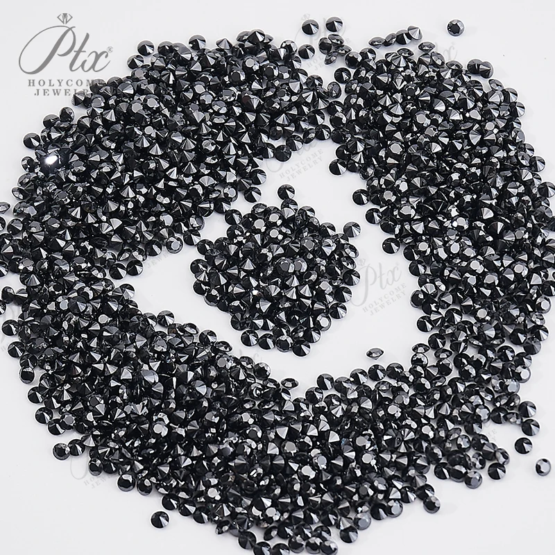 

Wholesale Hot Sale Loose Moissanites Stones 0.7mm-20mm Round Shape Black Color VVS1 Fine Jewelry Certified Moissanite Diamonds