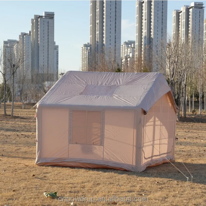 

YTYIN 420D Oxford PVC Coated Inflatable Tent 7.5㎡ 15cm PVC Knife Coated Air Column Double Doors Chimney Port