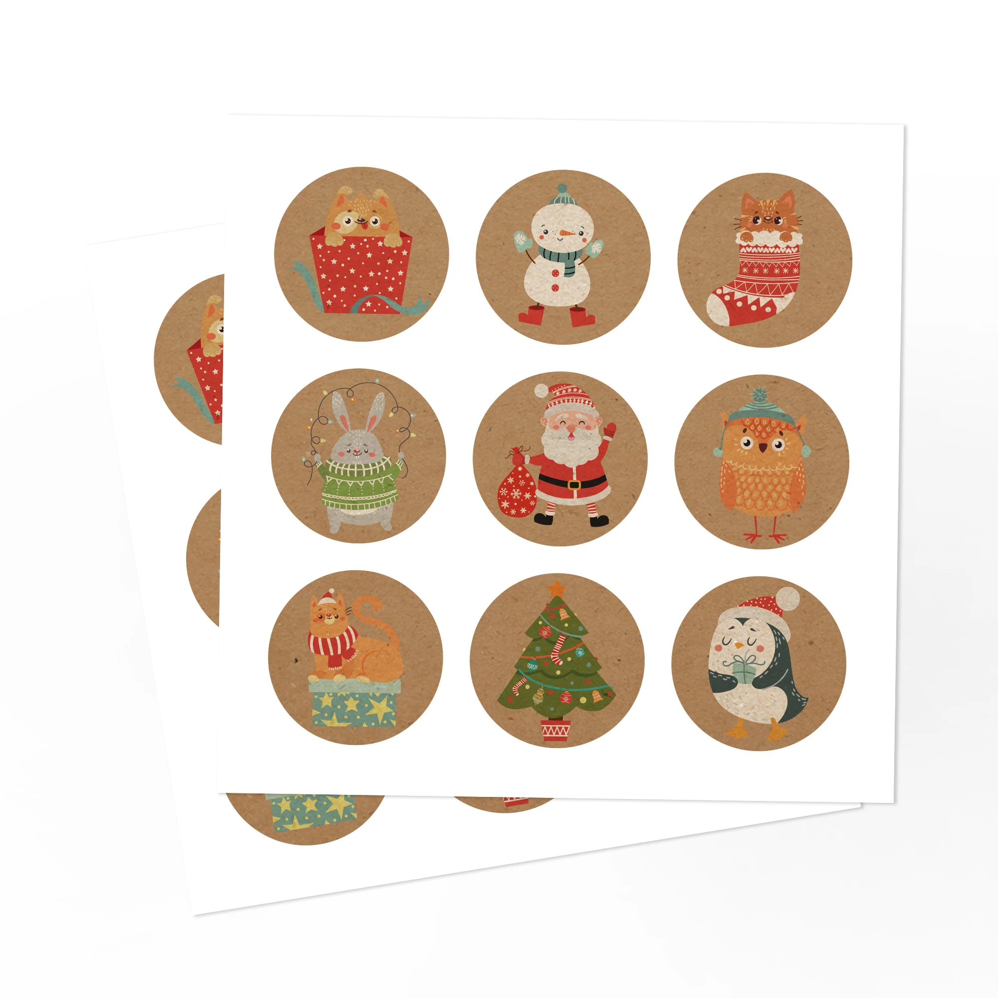 

KK032 180pcs 1.5 Inch Merry Christmas Sticker Gift Sealing Bake Packaging Stickers Invitation Label New Year Party Decorations