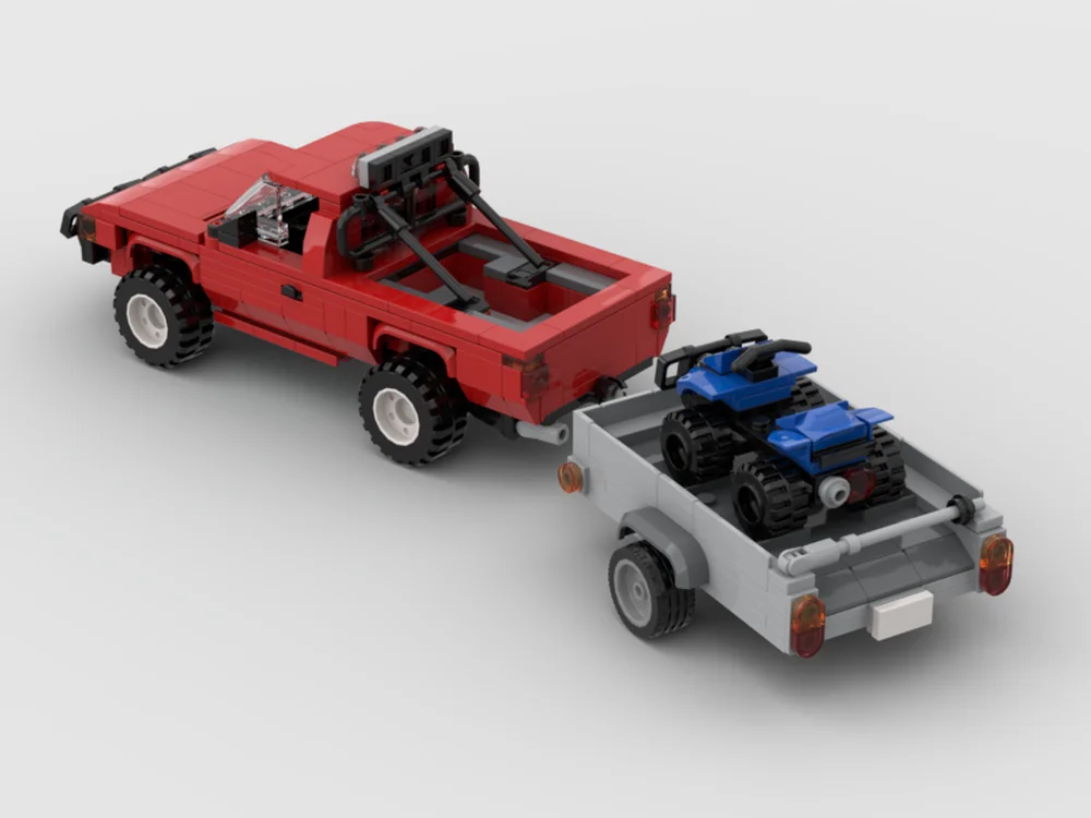 429 Parts Building Block Model Car With Four Wheel Motorcycle Trailer For Boys Adults Children Christmas Gifts