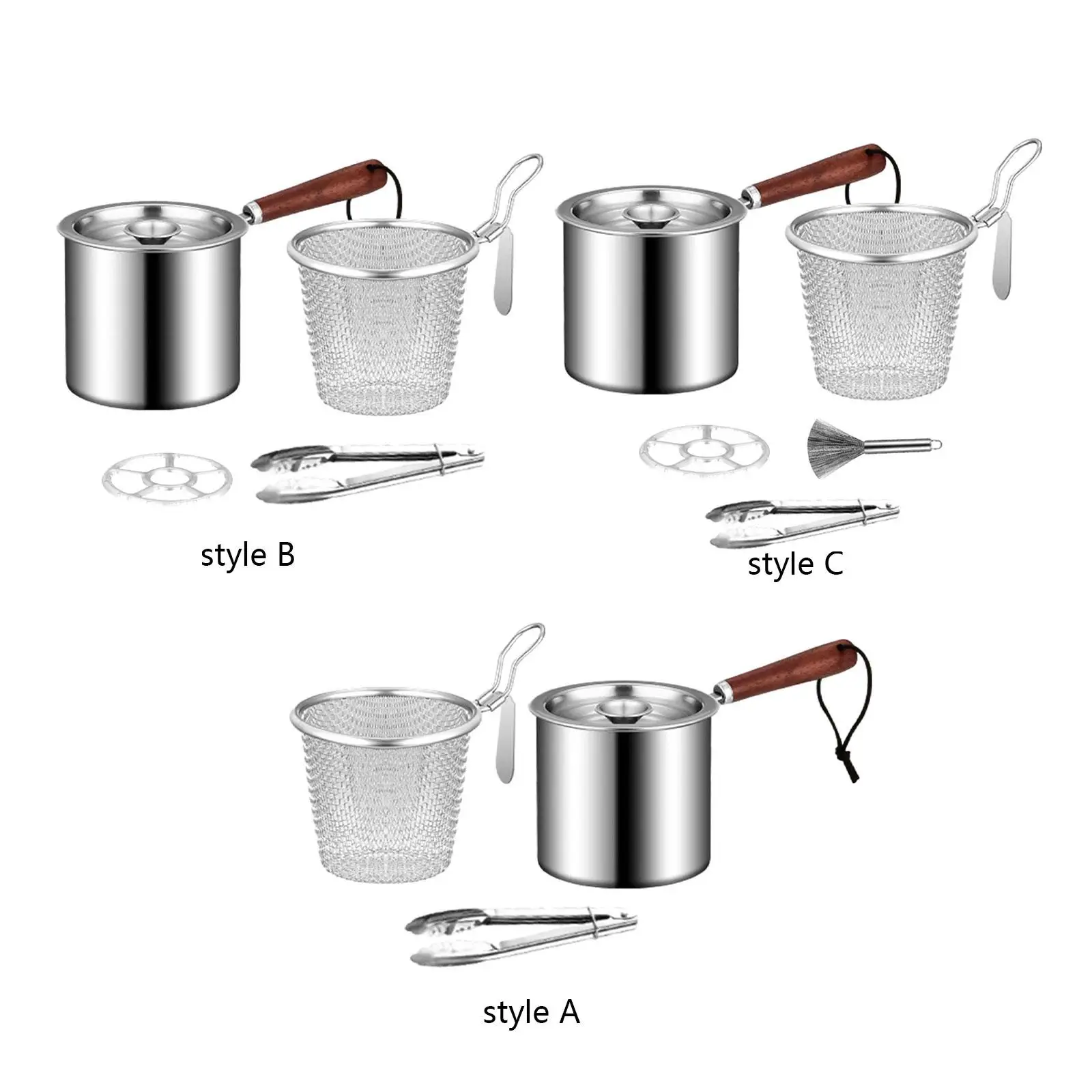 Frying Pot with Lids Fryer Pot with Strainer Basket Detachable Japanese Tempura