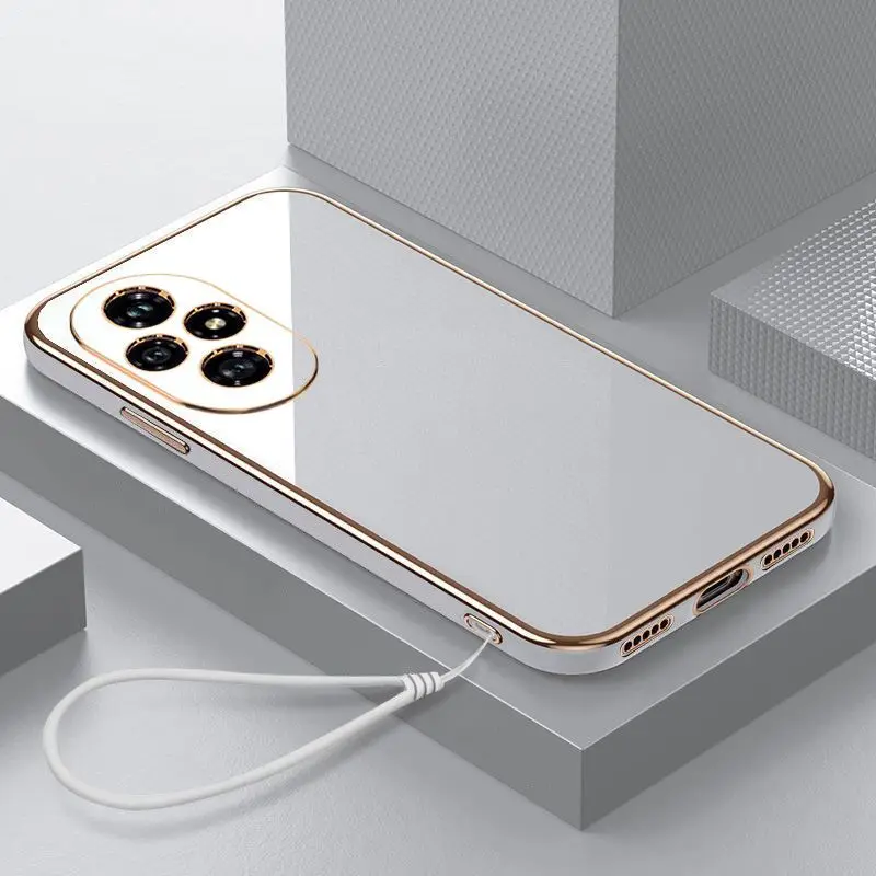 For Honor 200 Pro Case Honor 200 lite Phone Case Honor 200 Case Luxury Square Plating ShockProof Soft Silicone Back Cover Fundas