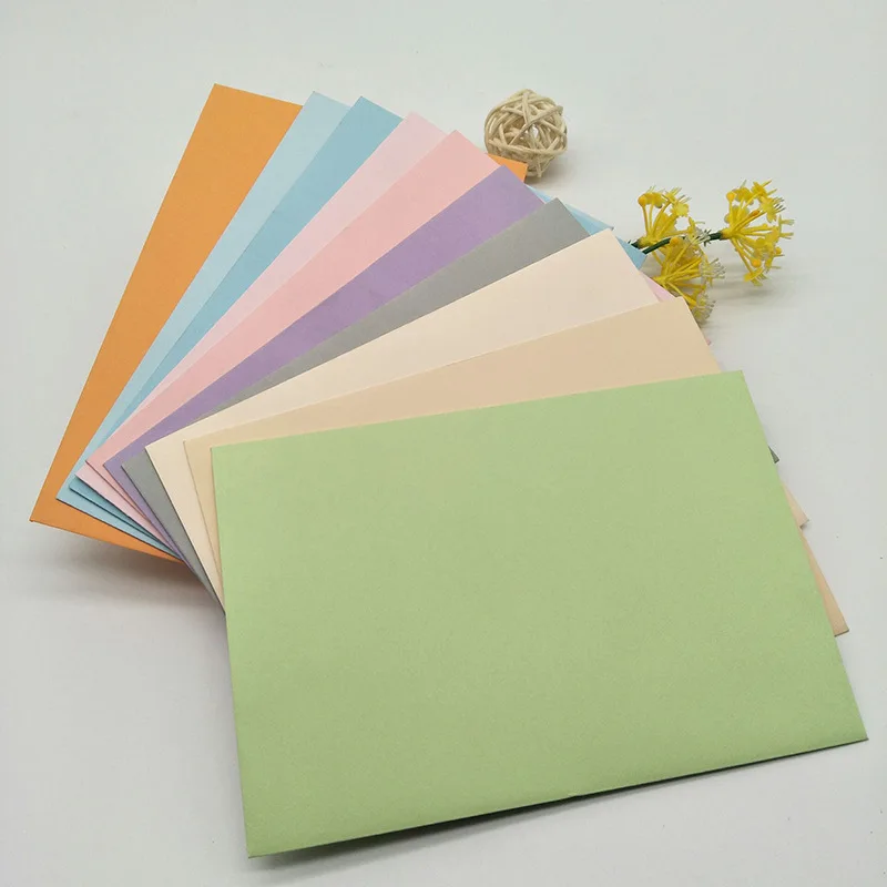 100Pcs/Lot Colorful Envelopes Blank Paper Wallet For Wedding Invitation Photo Storage Gift Envelopes For Letters 16x11cm