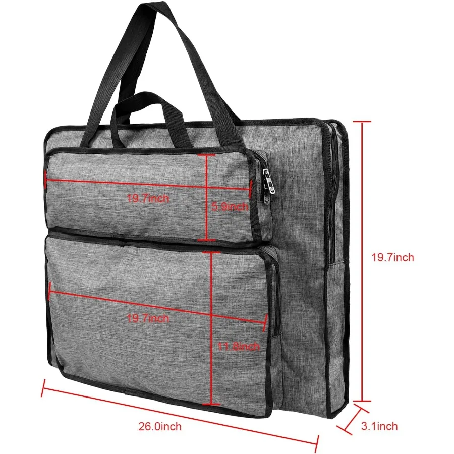 Bolsa de cartera de artista resistente al agua para estudiantes, almacenamiento de suministros de arte, bolso de hombro para tablero de dibujo de 8K, arte de bloc de bocetos