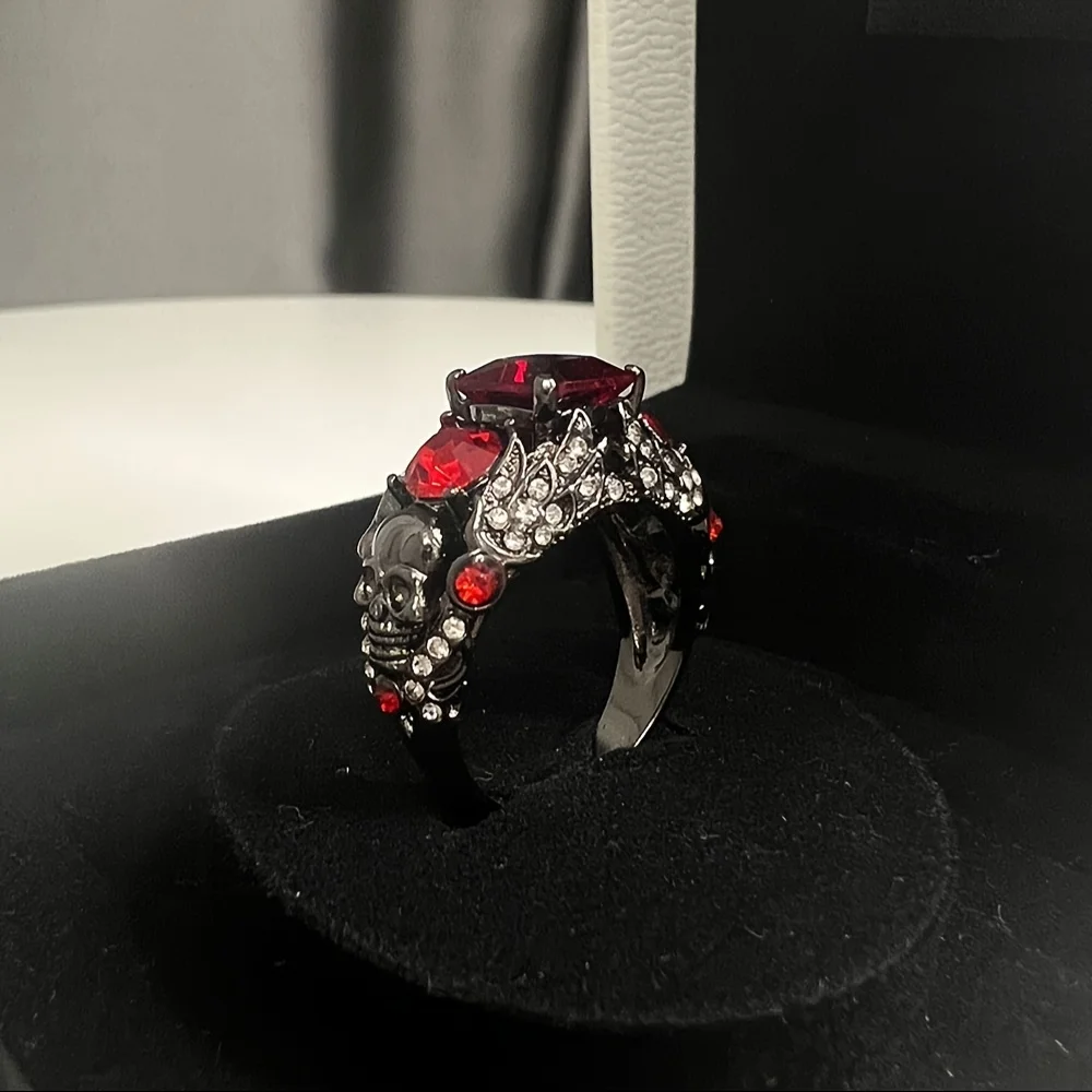 Gothic Style Ring Zirconia Multi Colors To Choose Horror Skull Perfect Halloween Decor Suitable for Mne and Women  Jewelry