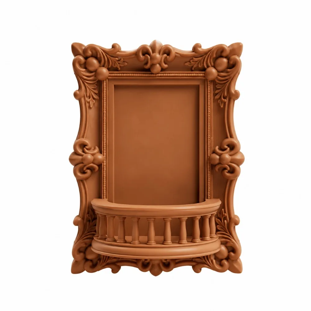Europäisches Mini-Puppen-Displayregal, eleganter, verzierter Wandständer im Vintage-Stil, langlebiger Puppenhausrahmen, Balkon-Displayständer – Detail 10
